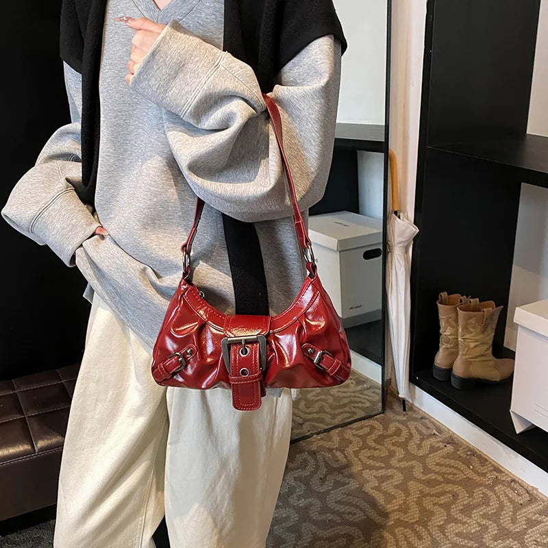 Retro Y2K Mini Leather Shoulder Purse