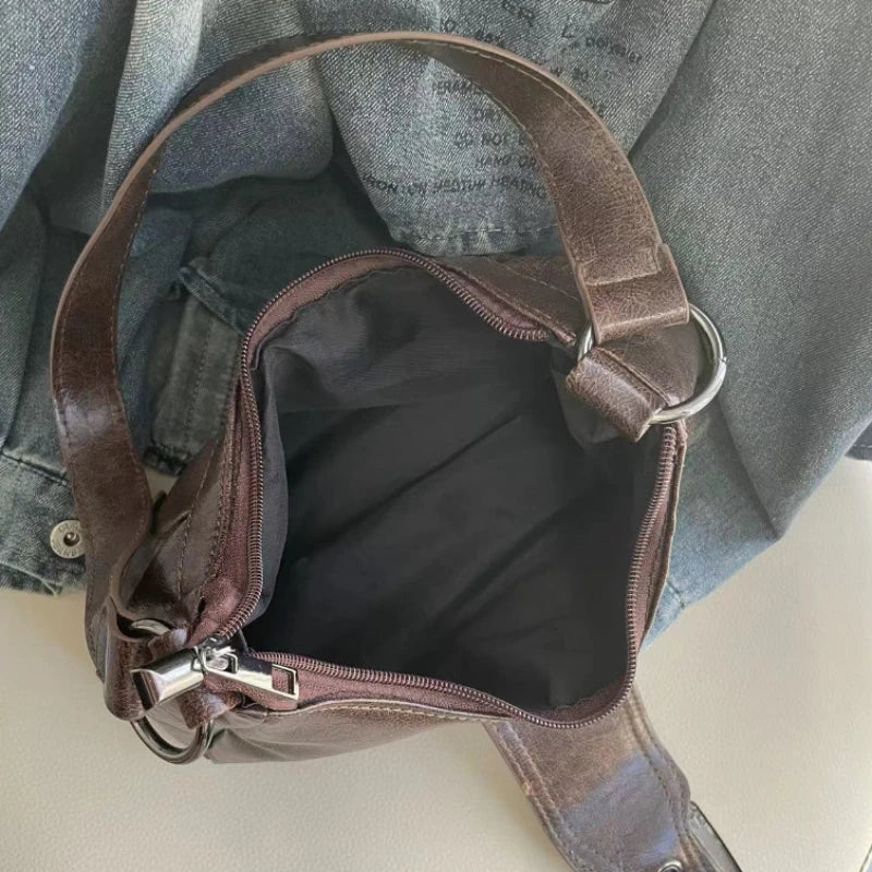 Retro Y2K Mini Leather Shoulder Purse