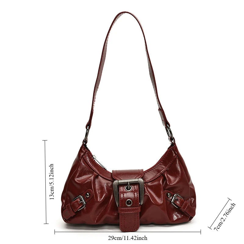 Retro Y2K Mini Leather Shoulder Purse
