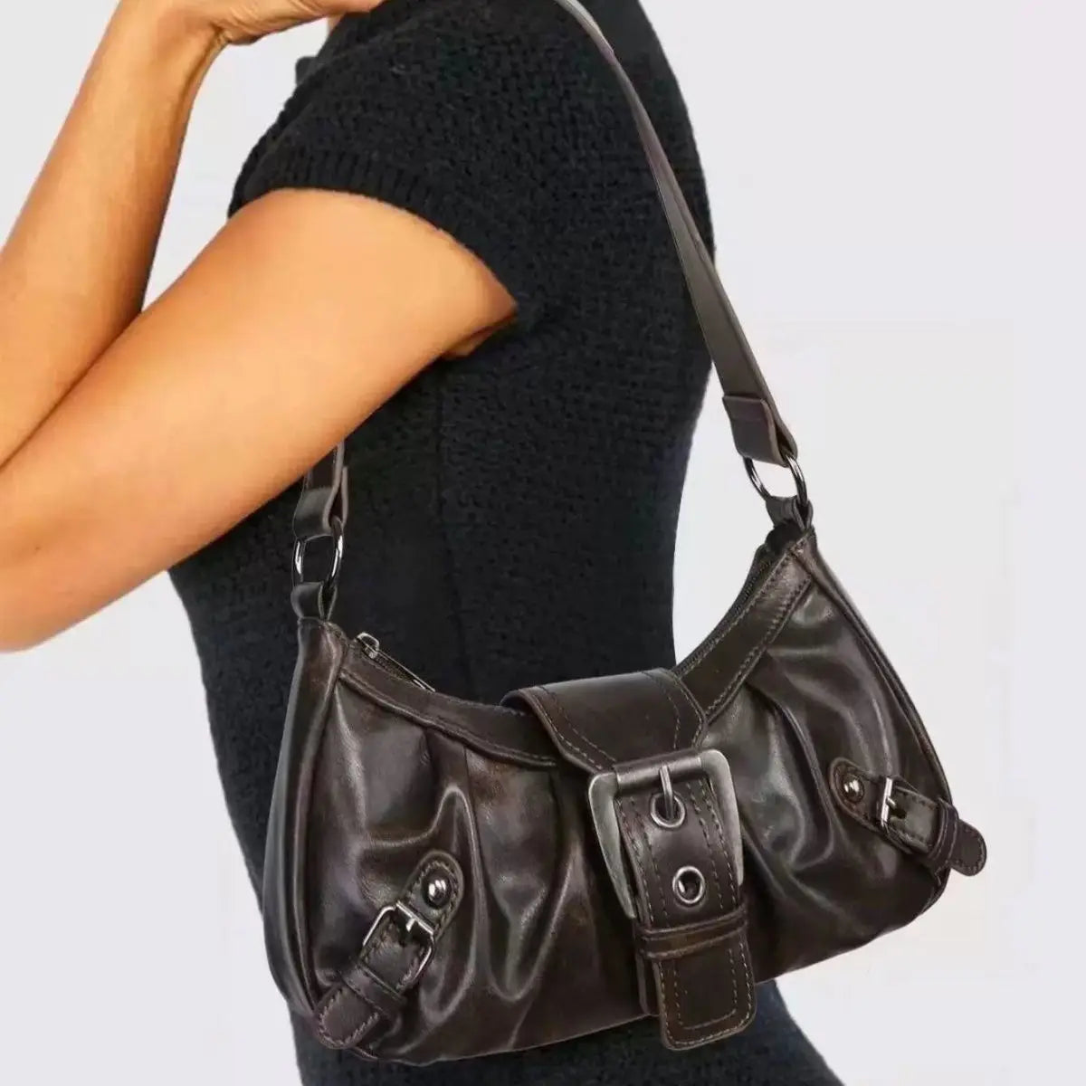 Retro Y2K Mini Leather Shoulder Purse