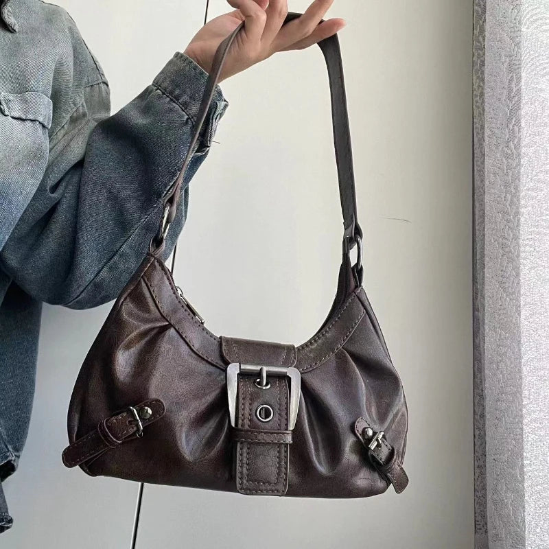 Retro Y2K Mini Leather Shoulder Purse